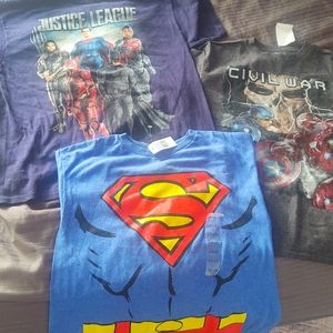3 BNWT size L boys action hero tshirts
